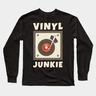 Vinyl Junkie Old School Record Player T-Shirt Long Sleeve T-Shirt